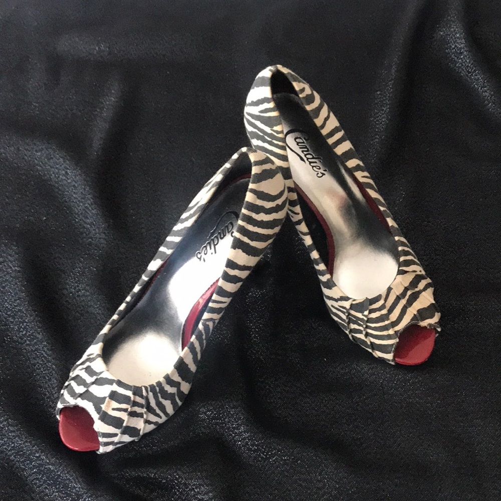 Zebra print heels